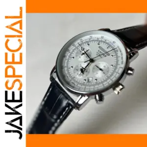 Men's Quartz Diving Watch with Leather Strap