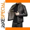 Men's Brown Faux Leather Winter Jacket