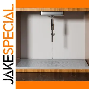 Grey Silicone Under Sink Mat with Drain Hole