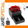 Heart-Shaped Red Rose Necklace with Gift Box