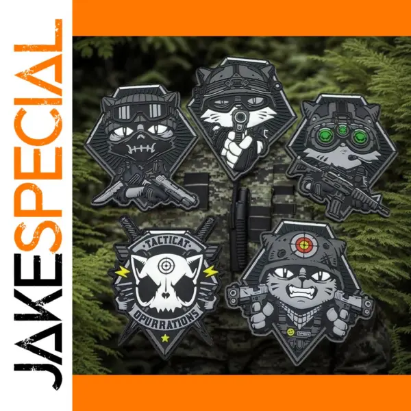 Patchlab Tactical Cat PVC Morale Badge Hook & Loop Patch