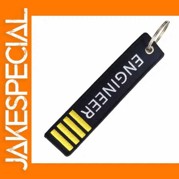 Engineer Keychain with Bold Design and Stripes