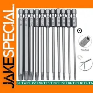 11-Piece S2 Steel Torx Security Bit Set