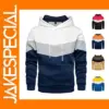 Men's Patchwork Fleece Hoodie for Autumn Winter