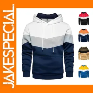 Men's Patchwork Fleece Hoodie for Autumn Winter