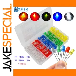 100PCS 3mm/5mm F3 F5 Round LED Assortment Set