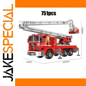 MOC Brick Set Fire Truck Building Model