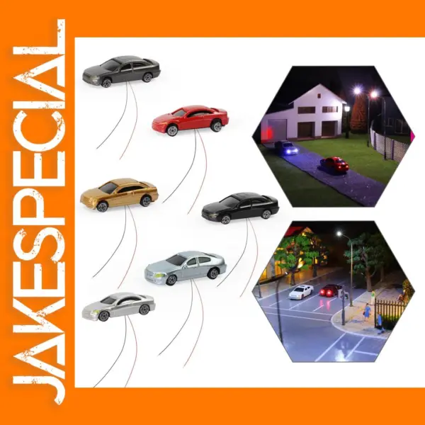 N Scale Lighted Model Cars Set of 4