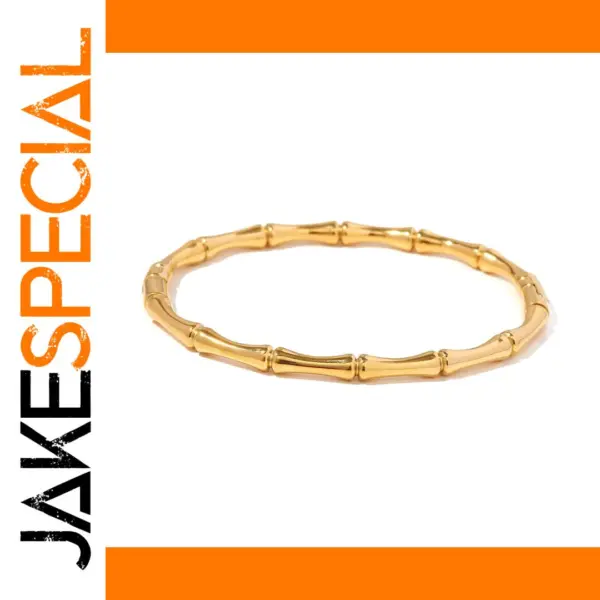 Gold Plated Stainless Steel Bamboo Bracelet