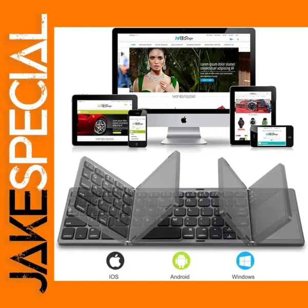 Foldable Bluetooth Keyboard with Touchpad for iOS Android Windows