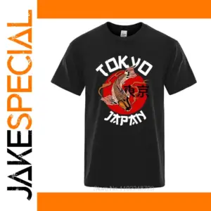 Tokyo Koi Fish Mens Cotton Casual T-Shirt