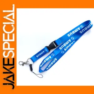 Blue AIRBUS Lanyard with Buckle Keychain
