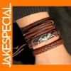 Vintage Animal Pattern Leather Bracelet for Men