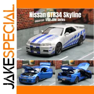 1/32 Scale Nissan GTR34 Diecast Model Car