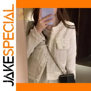 Korean Vintage Plaid Woolen Jacket for Women
