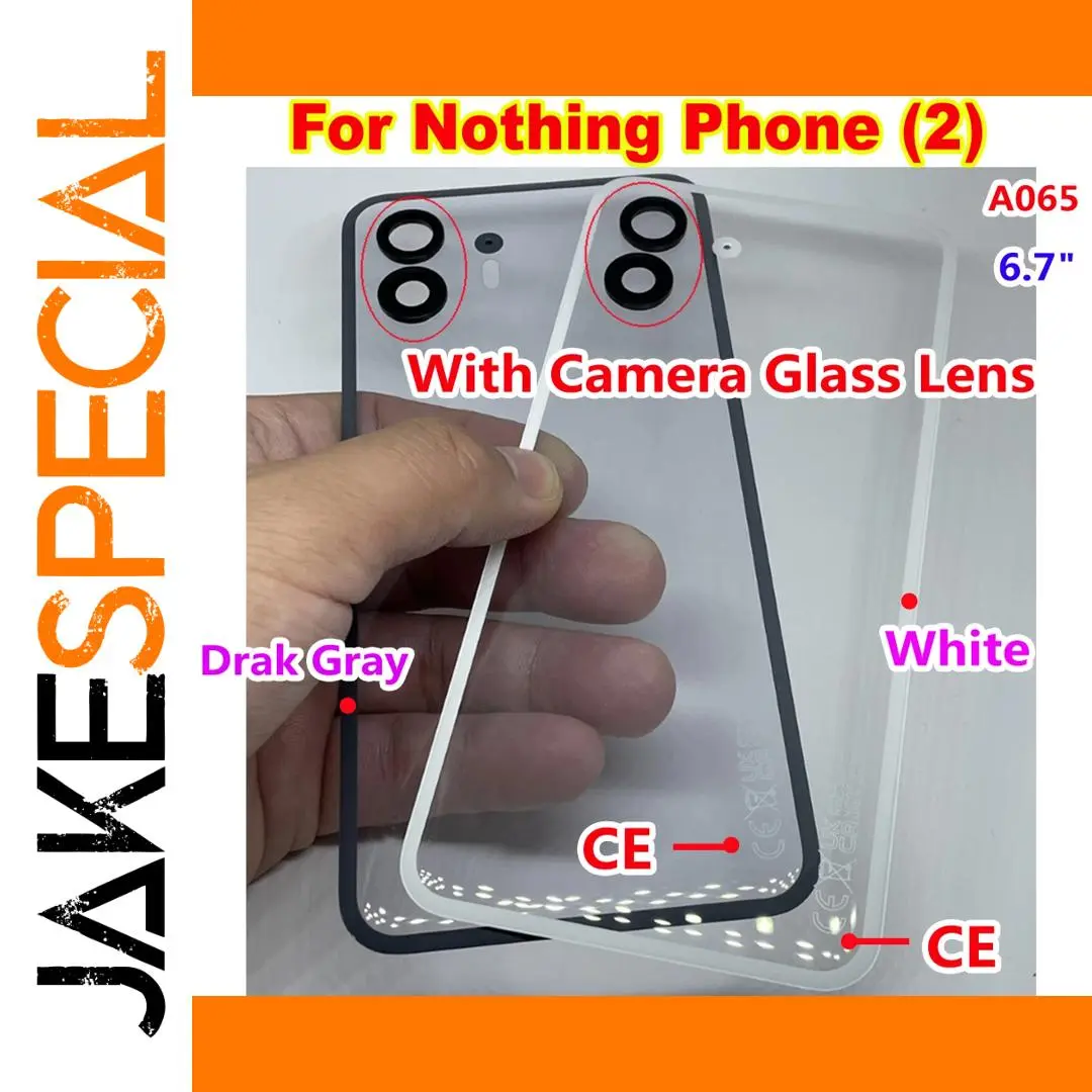 6.7 inches Back Glass Battery Cover for Nothing Phone 2 1 6.7 inches Back Glass Battery Cover for Nothing Phone 2