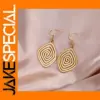 Geometric Stainless Steel Swirl Dangle Earrings