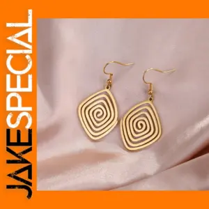 Geometric Stainless Steel Swirl Dangle Earrings