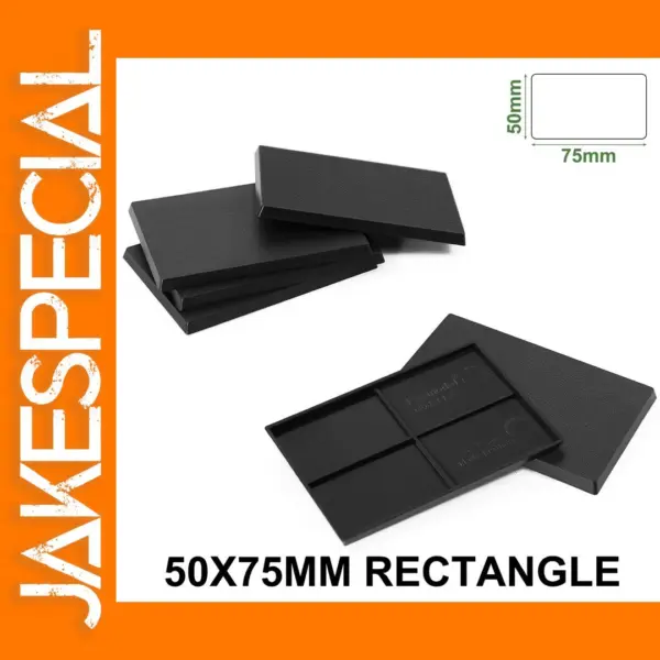 Evemodel 50x75mm Black Rectangle Bases 6/12/30/60 Pack