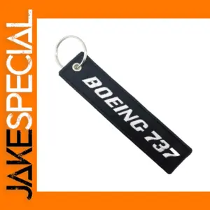 Boeing 737 Double-Sided Embroidery Keychain