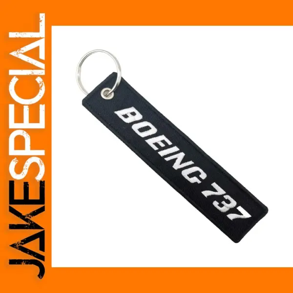 Boeing 737 Double-Sided Embroidery Keychain