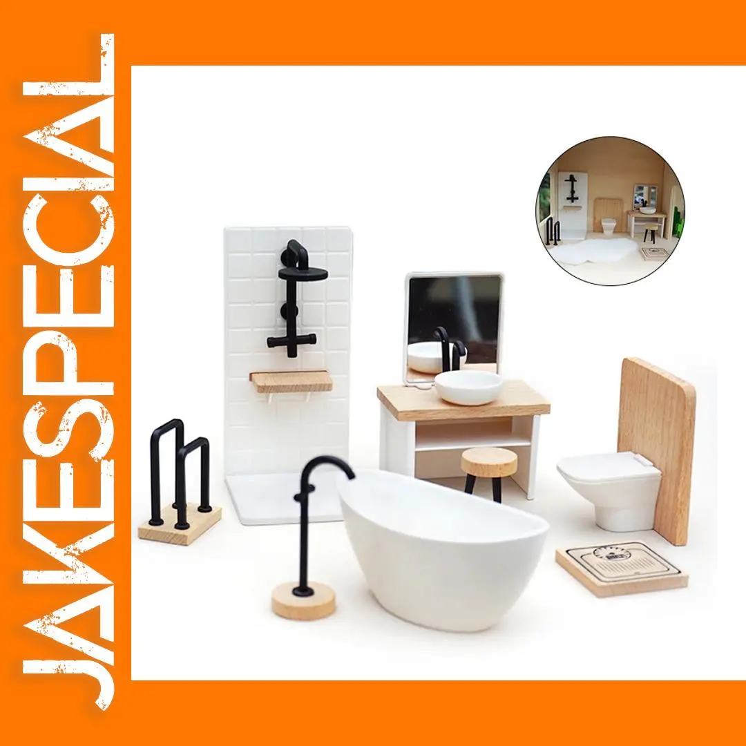 Dollhouse Bathroom Set Washbasin Tub Toilet 1 Dollhouse Bathroom Set Washbasin Tub Toilet