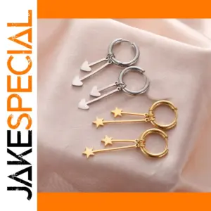 Gold Color Stainless Steel Hoop Earrings