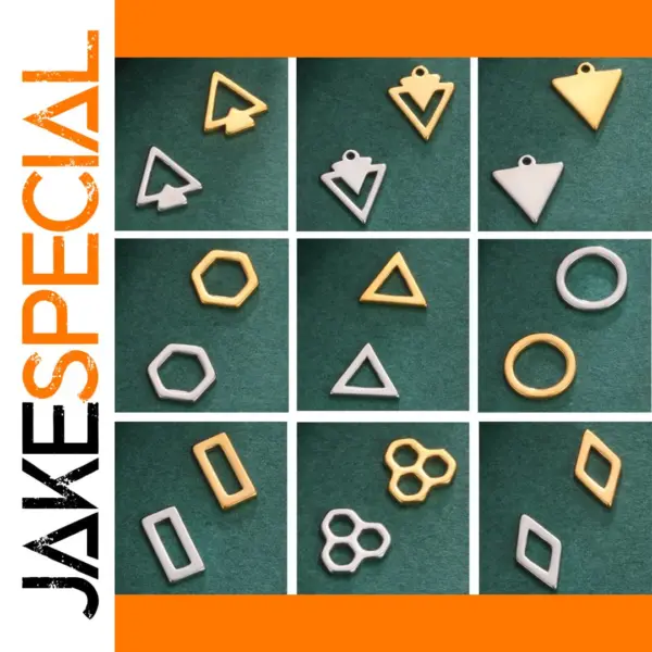 5pcs Stainless Steel Geometric Jewelry Charms