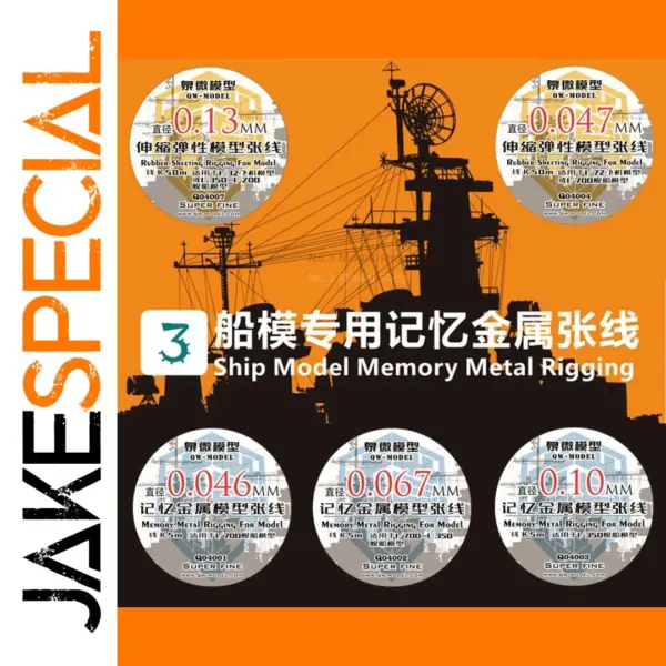Memory Metal Rigging for Ship Model 1:350 Scale