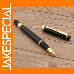 Golden Black Metal Fountain Pen 0.5mm Nib