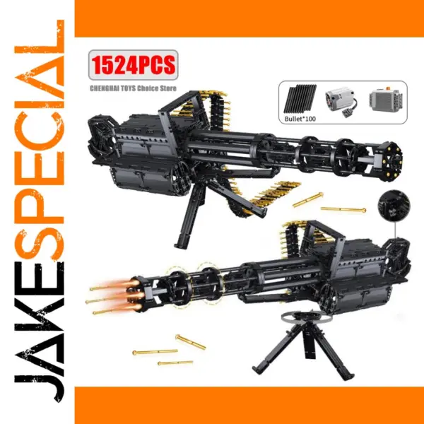 Electric WW2 Gatling Gun Building Blocks Set