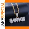 Iced Out Letter Pendant Necklace for Men