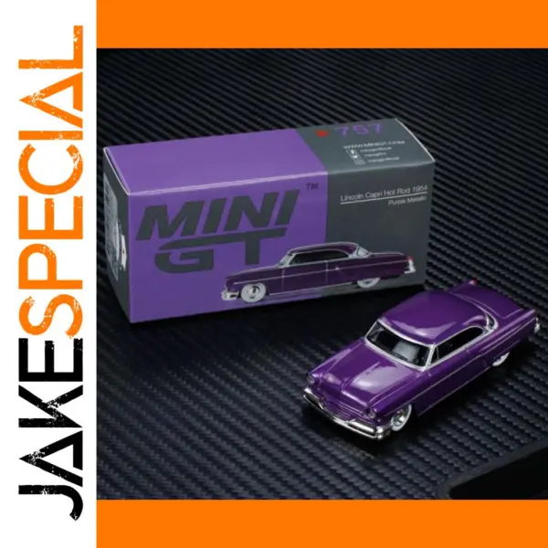 1/64 Scale Purple Lincoln Capri Hot Rod Model