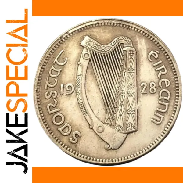 1928 Ireland 1 Schilling Silver Plated Coin