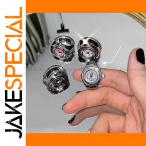Vintage Punk Quartz Finger Watch Ring for Men Women