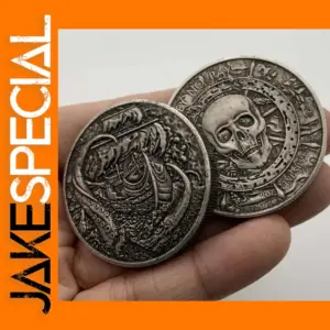 Antique Replica Cameo Skull Collectible Coin