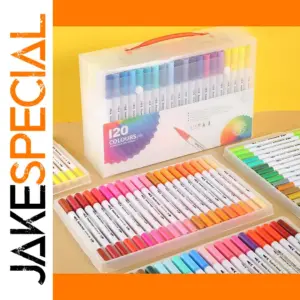 120 Color Dual Tip Brush Marker Set