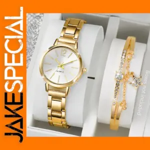 2PCS Ladies Fashion Quartz Watch and Bracelet Set
