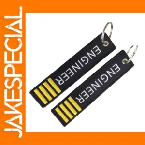 Double-Sided Embroidery Keychain for Engineers