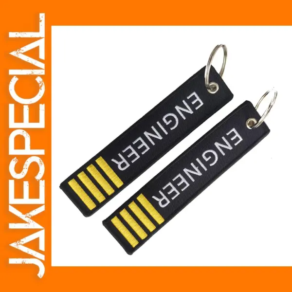 Double-Sided Embroidery Keychain for Engineers