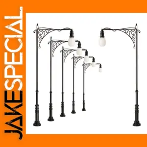 5pcs HO Scale Two-Head Lamp Posts 10cm Set