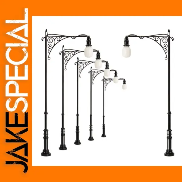 5pcs HO Scale Two-Head Lamp Posts 10cm Set