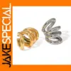 Gold Four-Layer Stainless Steel Clip Earrings