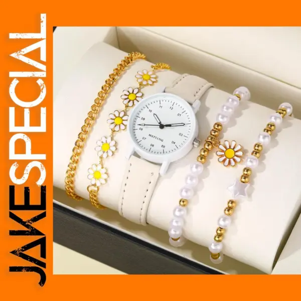 5pcs Girls Bracelet and Watch Jewelry Set
