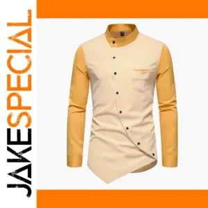 Vintage Patchwork Long Sleeve Men’s Shirt