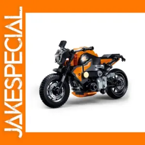 196pcs Orange Motorcycle Building Blocks Set