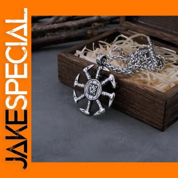 Vintage Viking Raven Necklace Men’s Norse Amulet