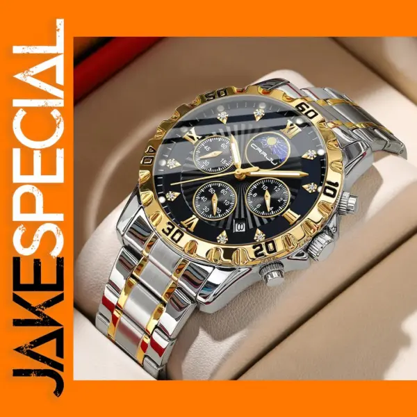 Luxury Stainless Steel Chronograph Watch for Men