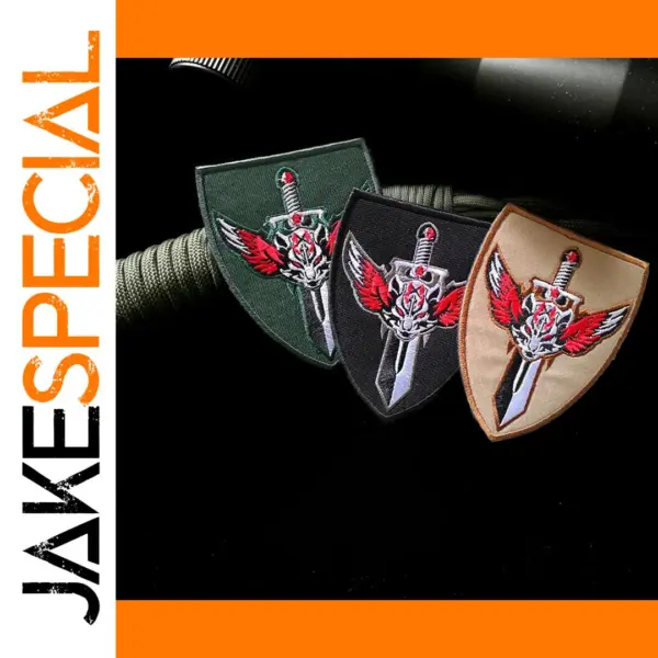 Wolf Warrior Sword Logo Hook & Loop Patch for Clothing