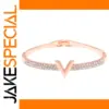 V-Shaped Stainless Steel Crystal Bangles